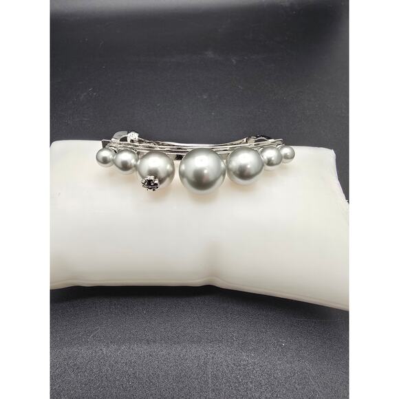 Tory Burch Gray Faux Pearl Hair Clip/Barrette